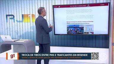 g1 no RJ1: Troca de tiros entre PM e traficantes termina com drogas apreendidas em Resende - Confronto aconteceu no bairro Baixada da Olaria. Foram encontradas 112 cápsulas de cocaína, 26 trouxinhas de skank e 17 de maconha. Ninguém foi preso.