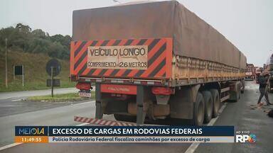 Excesso de cargas em rodovias federais - PRF fiscaliza caminhões por excesso de peso