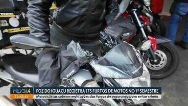 Foz do Iguaçu registra 175 furtos de motos no 1º semestre - Motociclistas cobram mais ações das forças de segurança para evitar crimes.