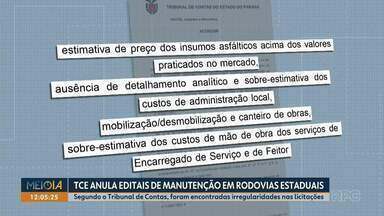 TCE anula editais de manutenção em rodovias estaduais - Segundo o Tribunal de Contas, foram encontradas irregularidade nas licenças