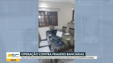 Operação contra fraudes bancárias - Grupos especiais do Ministério Público e Polícia Civil fazem operação contra fraudes bancárias Investigação começou depois que moradores de Ascurra, no Vale do Itajaí, denunciaram golpe