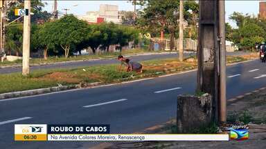 Dois homens são presos suspeitos de furtar fiação na Avenida Colares Moreira em São Luís - O repórter Juvêncio Martins fala sobre o assunto na manhã desta quinta-feira (11) no Bom Dia Mirante.