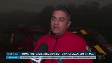 Bombeiros suspendem buscas terrestres na Serra do Mar - Após dois dias, nada foi encontrado em região onde moradores ouviram estrondo.