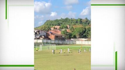 Gol de Tiago Índio, na vitória por 4 a 0 do Ypiranga contra o Barreiros