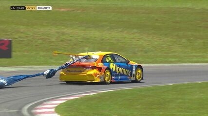 Stock Car: Thiago Camilo atropela material inflável nos boxes e entorta asa em Goiânia