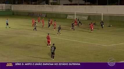 Série D: Mixto e União empatam no estádio Dutrinha