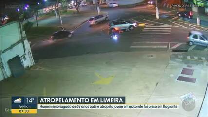 Vídeo mostra atropelamento de motociclista em avenida de Limeira