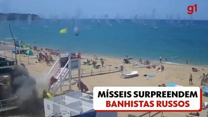 Mísseis ucranianos em praia da Crimeia surpreendem banhistas russos