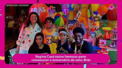 Regina Casé reúne famosos para comemorar o aniversário do neto, Brás