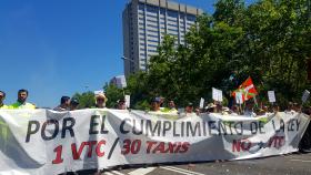 Manifestantes a la cabeza de la protesta