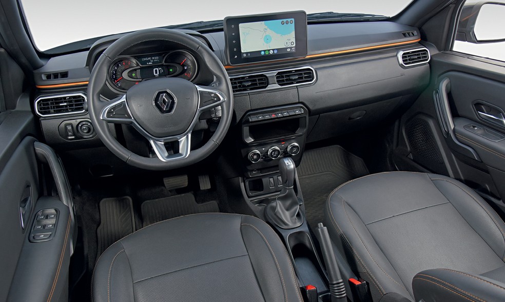 Renault Oroch é a única com direção eletro-hidráulica — Foto: Murilo Góes