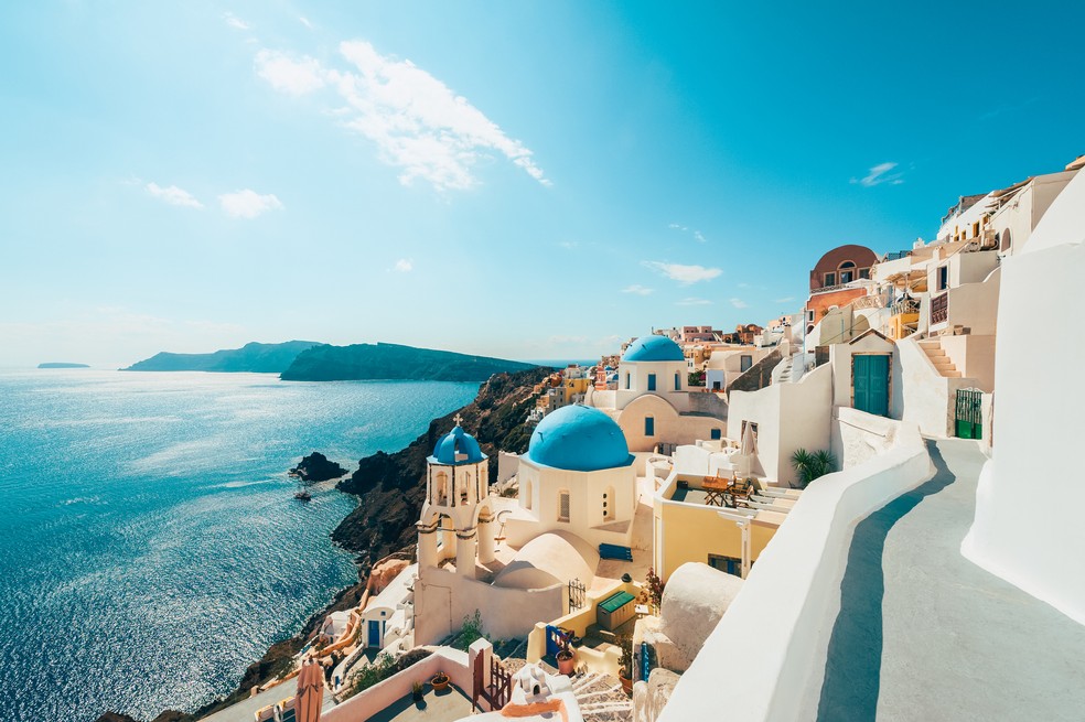 A ilha de Santorini, na Grécia — Foto: Allard Schager/Getty Images