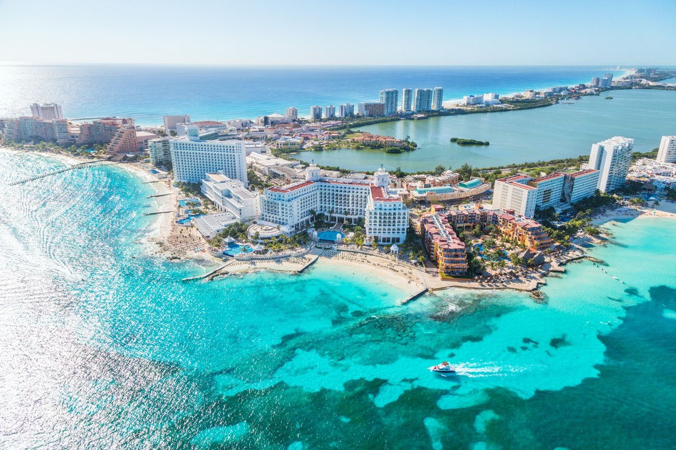 Visão aérea de Cancún, no México — Foto: Matteo Colombo/Getty Images