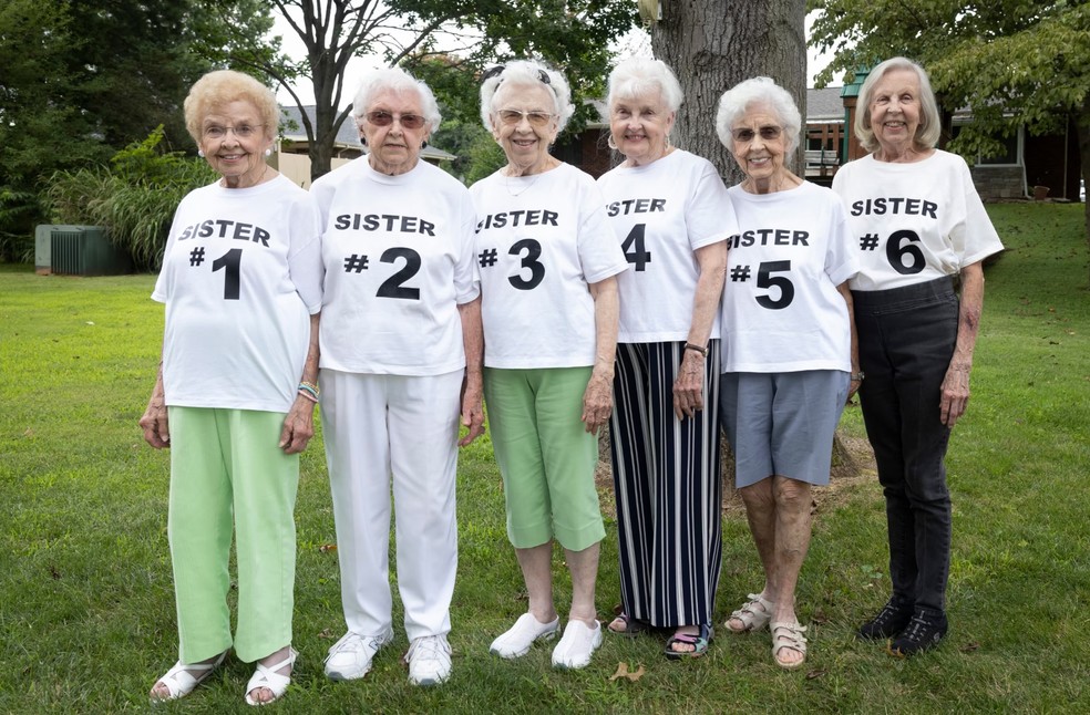 Irmãs tem mais de 570 anos de idade juntas — Foto: Reprodução/GMA