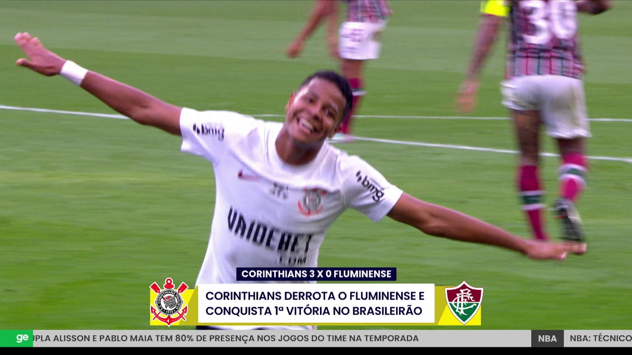 Corinthians derrota o Fluminense e conquista a 1ª vitória no Brasileirão