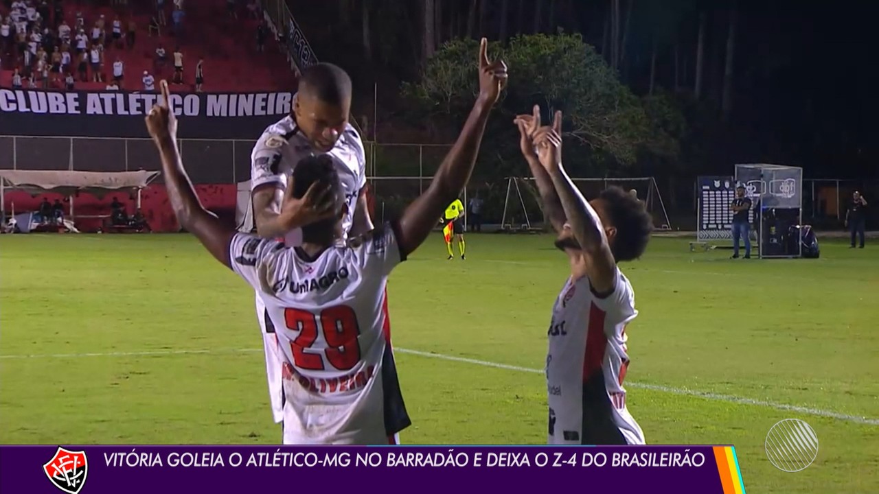 Vitória goleia o Atlético-MG no Barradão e deixa o Z-4 do Brasileirão