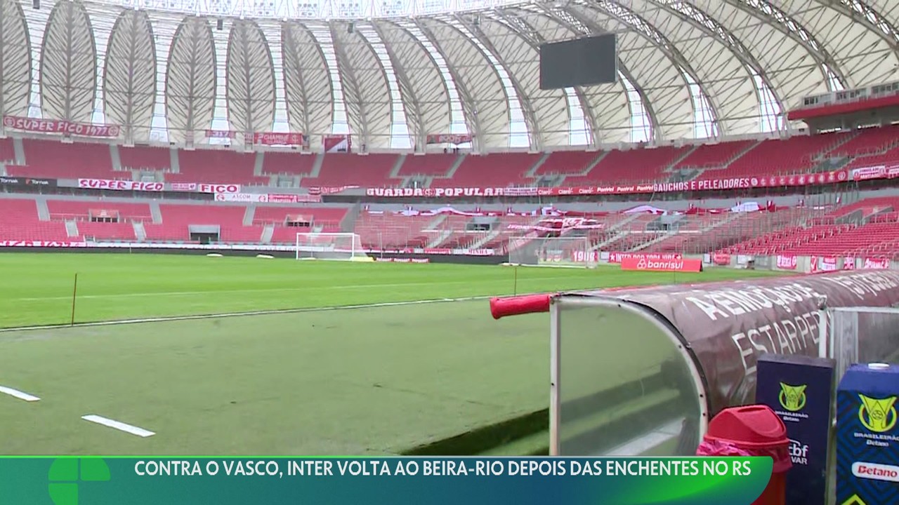 Contra o Vasco, Inter volta ao Beira-Rio depois das enchentes no Rio Grande do Sul