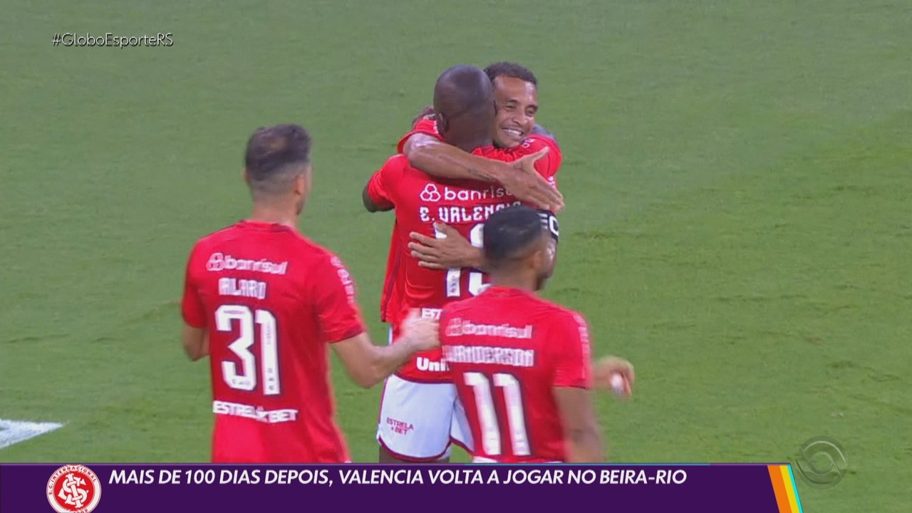 Mais de 100 dias depois, Valencia volta a jogar no Beira-Rio