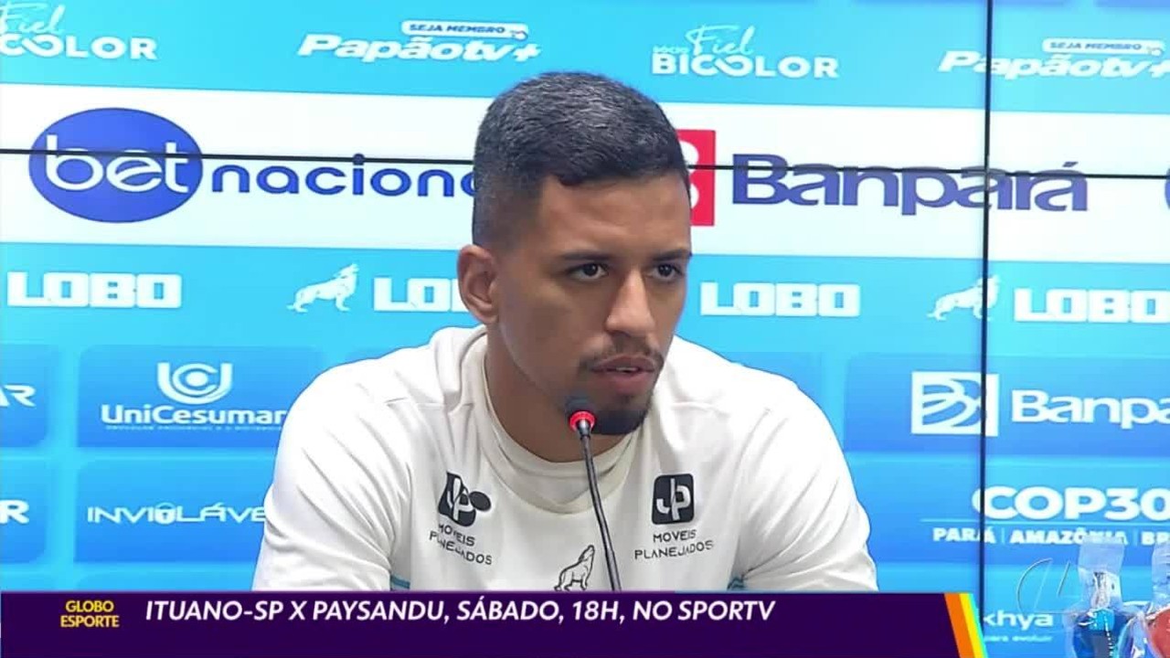 Matheus Nogueira fala sobre a preparação do Paysandu para enfrentar o Ituano na Série B