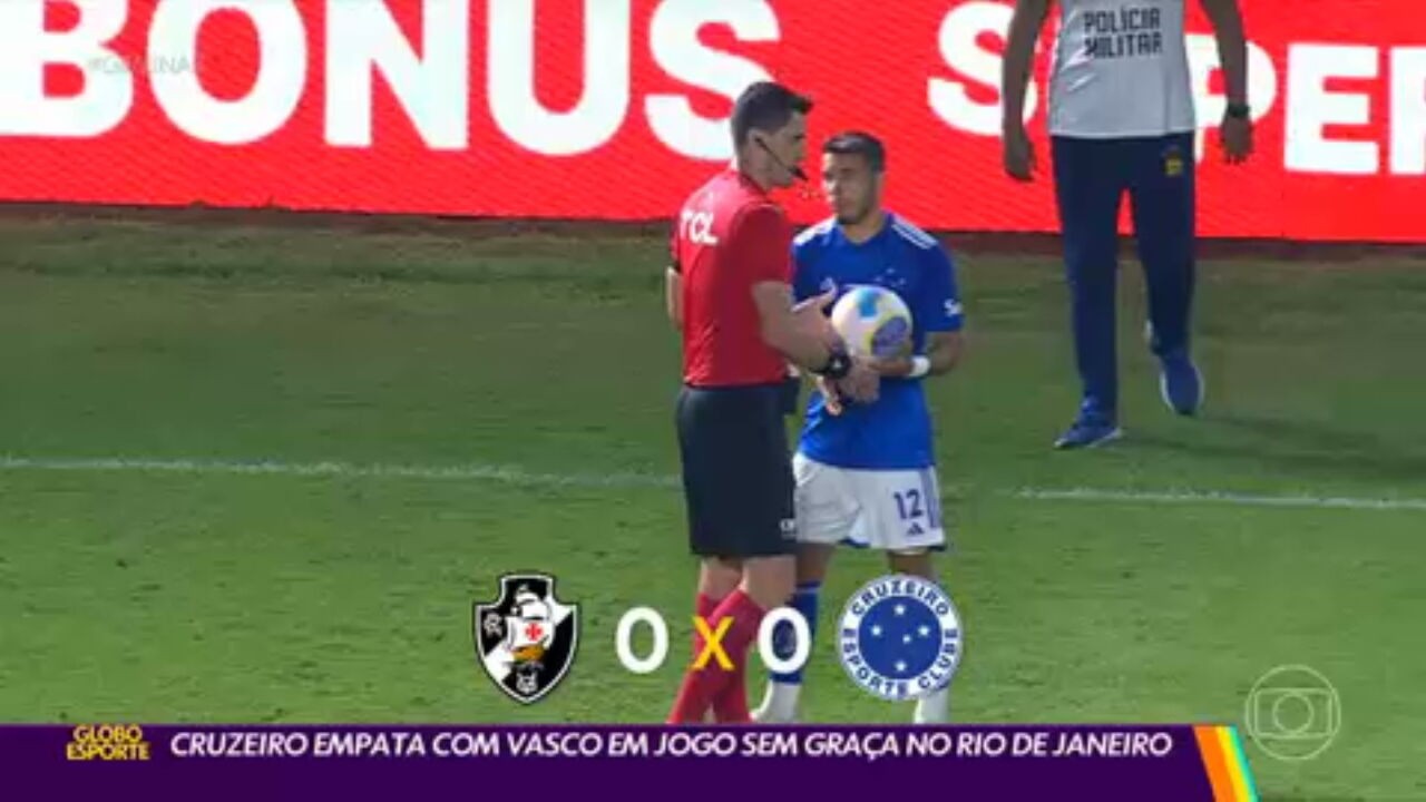 Cruzeiro empata com Vasco em jogo sem graça no Rio de Janeiro