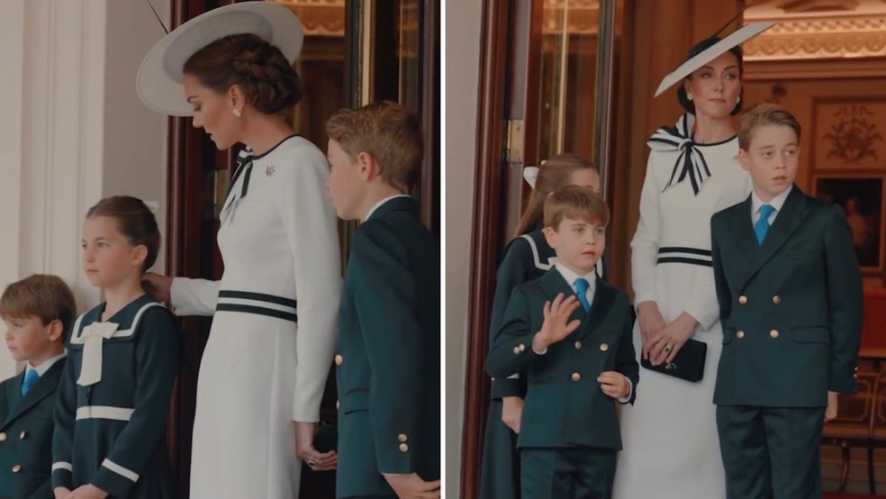 Palácio divulga vídeo de Kate Middleton com os filhos no Trooping the Color — Foto: Reprodução/Instagram