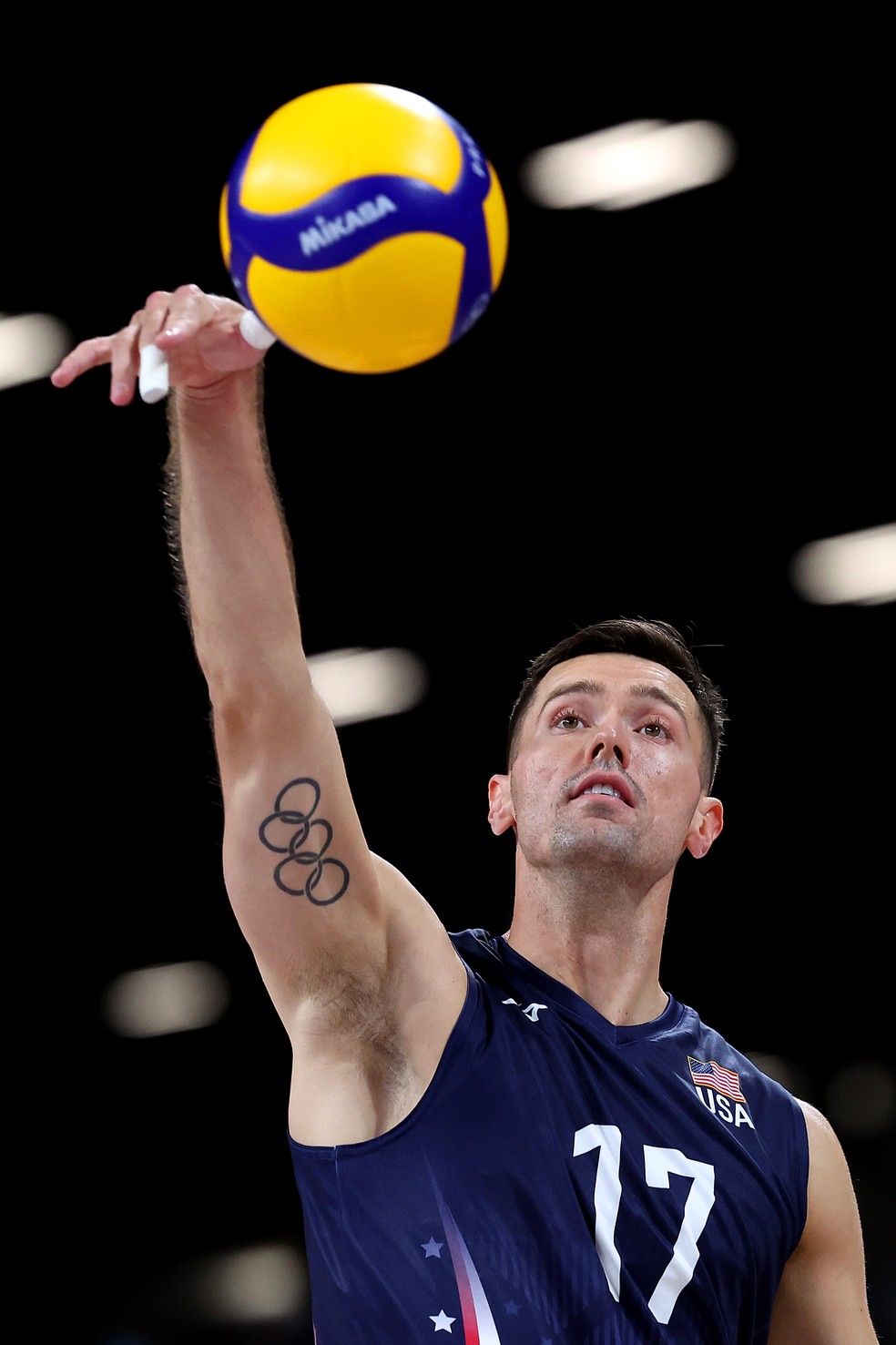 Thomas Jaeschke, do vôlei, também tem o símbolo tatuado no interior do braço — Foto: Getty Images