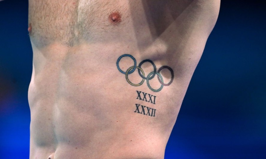 Shane Ryan, da Irlanda, tem tatuado símbolo olímpico desde que concluiu sua participação nas Olimpíadas do Rio de 2016