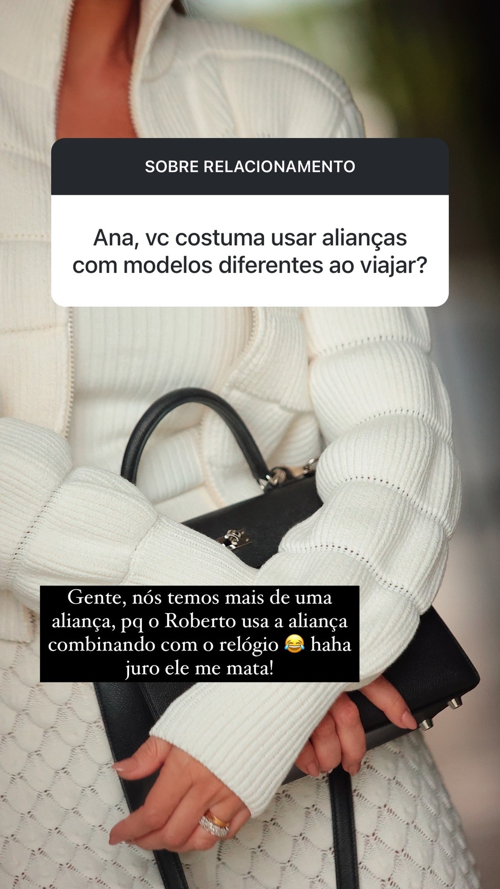 Ana Paula Siebert explica motivo para ter alianças diferentes — Foto: Reprodução/Instagram