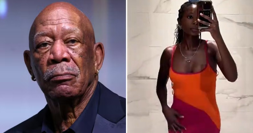 Morgan Freeman e a autora do post que brincou sobre ser sua sobrinha