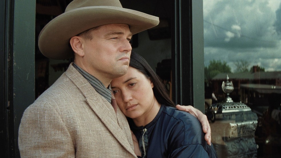 Leonardo DiCaprio e Lily Gladstone em 'Assassinos da Lua das Flores' — Foto: Reprodução