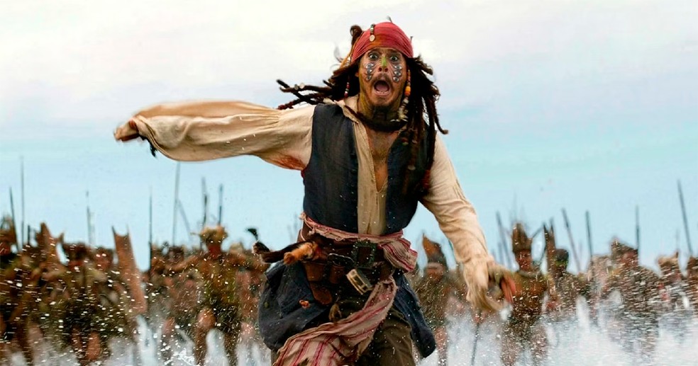 Cena da franquia 'Piratas do Caribe' — Foto: divulgação