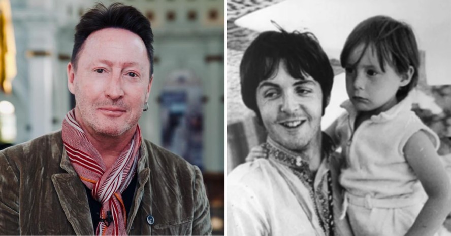 Julian Lennon (à esq.) publicou fotos ainda pequeno com Paul McCartney