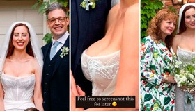 Filha de Susan Sarandon responde às críticas ao decote de seu vestido de casamento