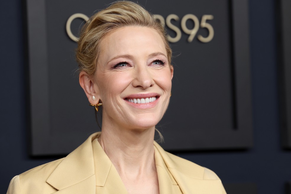 A atriz Cate Blanchett no evento de anúncio dos indicados ao Oscar 2023 — Foto: Getty Images