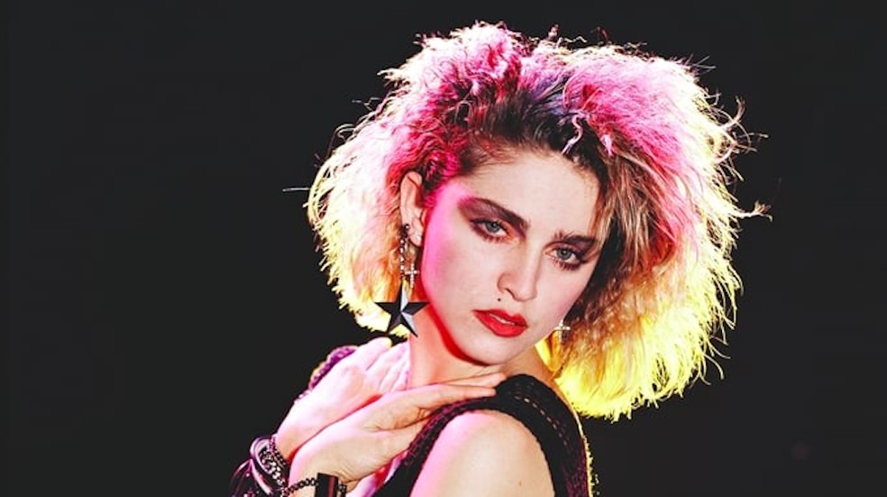 A cantora Madonna em registro do início de sua carreira — Foto: Reprodução