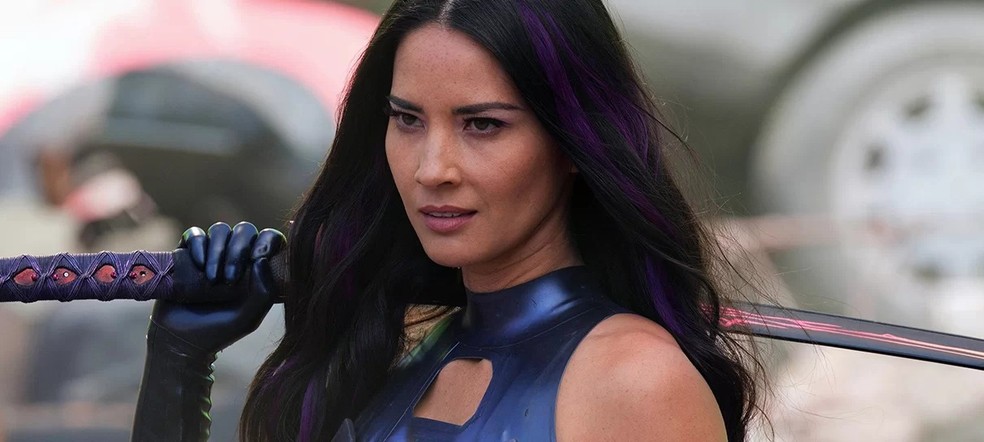 A atriz Olivia Munn interpretando Psylocke em 'X-Men: Apocalipse' — Foto: Divulgação