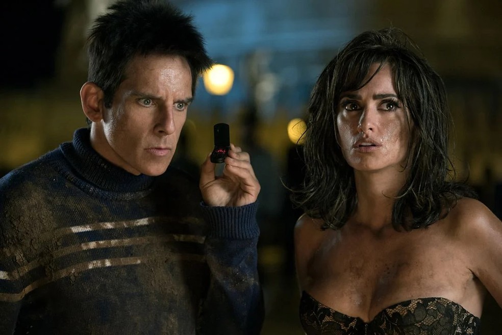 Ben Stiller e Penélope Cruz no fracasso 'Zoolander 2' — Foto: Divulgação