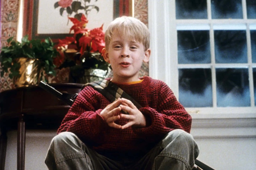 Macaulay Culkin em 'Esqueceram de Mim' (1990). — Foto: Reprodução