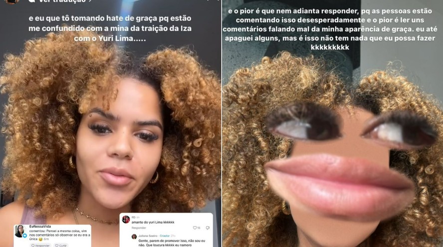 Juliana Soeiro foi confundida com Kevelin Gomes, apontada como amante de Yuri Lima