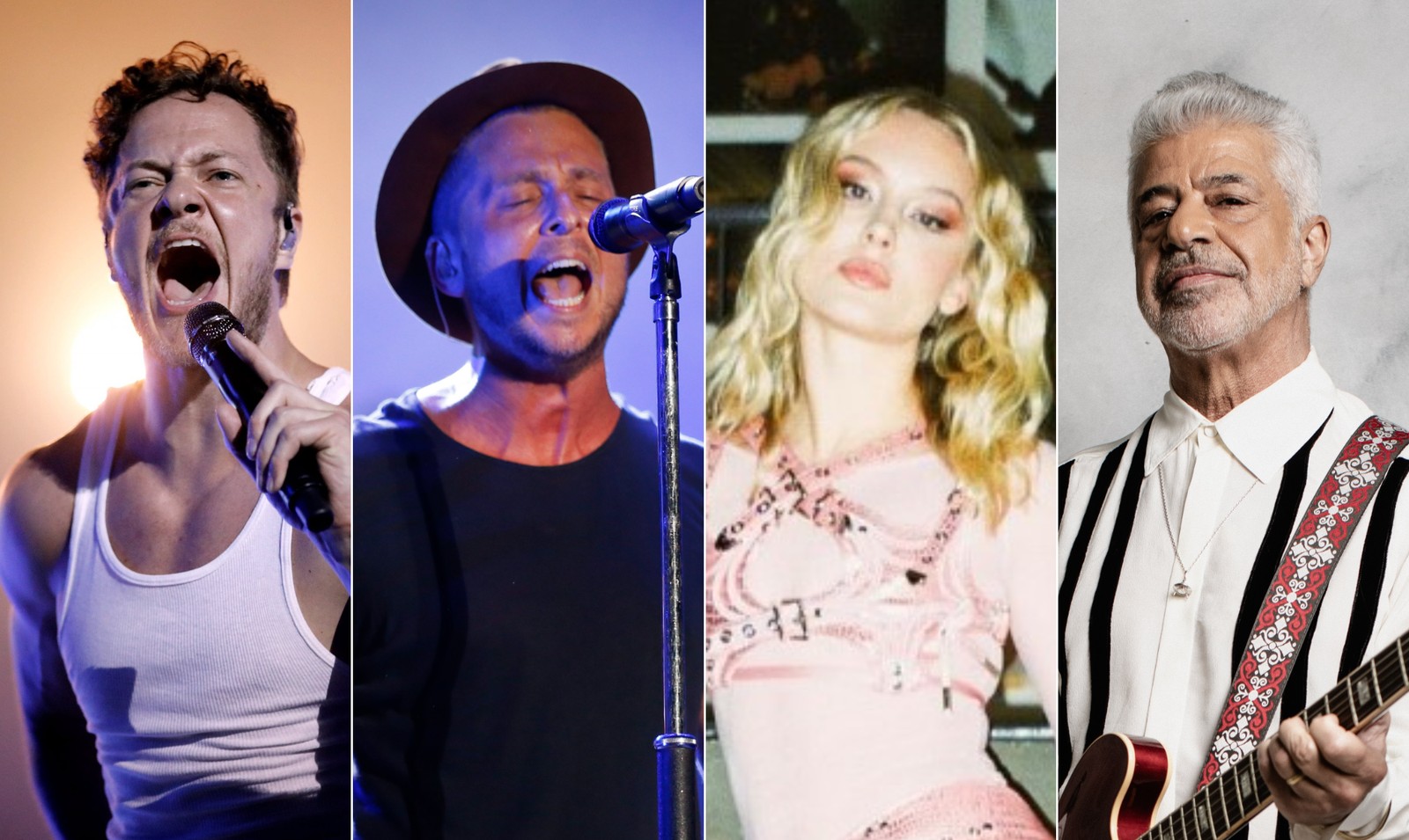 Palco Mundo (14/9): Imagine Dragons, One Republic, Zara Larsson e Lulu Santos. Fotos de divulgação e Agência O Globo.