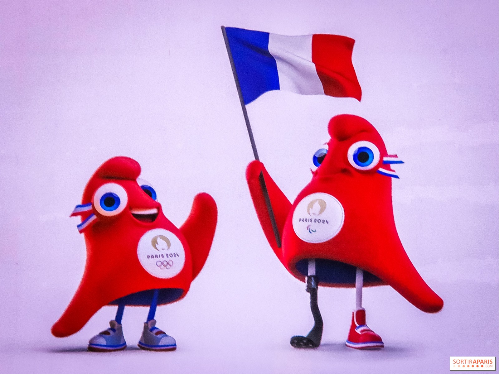 As Phyrges, mascotes dos Jogos de Paris-2024 inspiradas em toucas emblemáticas da Revolução Francesa — Foto: Divulgação