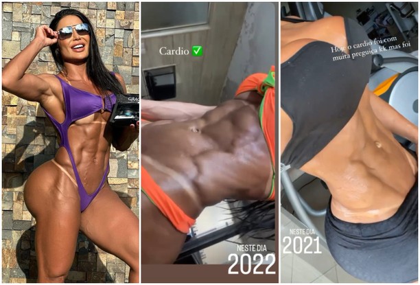 Gracyanne Barbosa em 2024, em 2022 e em 2021
