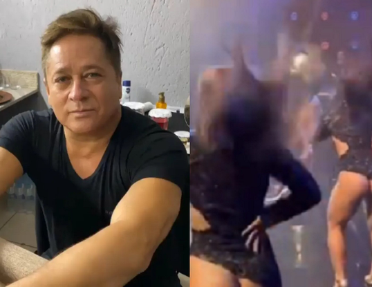 Leonardo e bailarinas de seu show