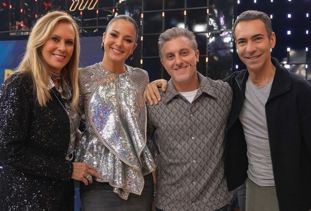 Helô Pinheiro, Ticiane Pinheiro, Luciano Huck e Cesar Tralli