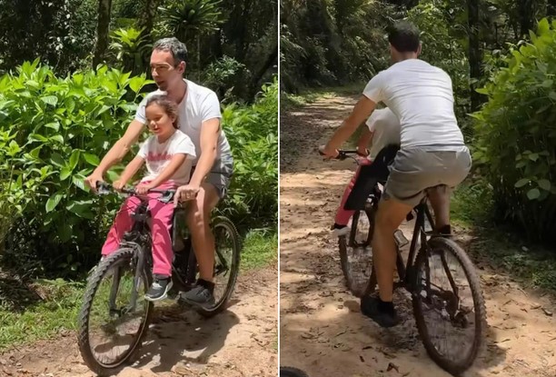 Cesar Tralli pedala com Manuella