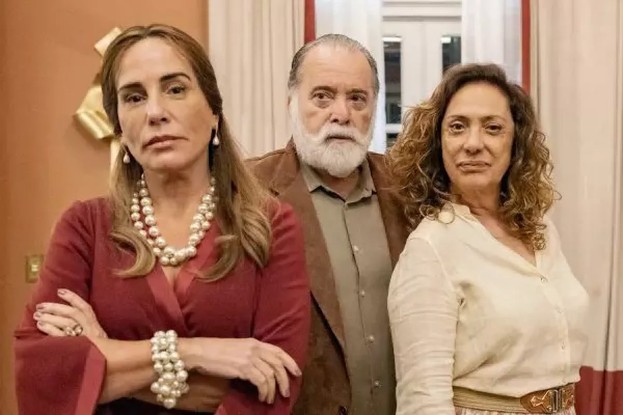 Gloria Pires, Tony Ramos e Eliane Giardini se destacaram como os vilões Irene, Antônio e Agatha em 'Terra e Paixão' (Globo, 2023)