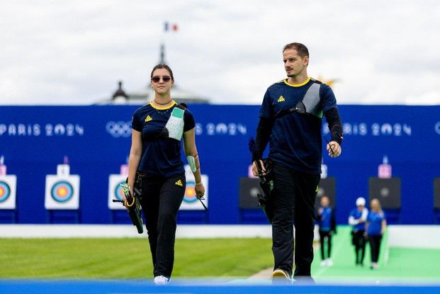 Ana Luiza Caetano e Marcus D'Almeida, arqueiros do Time Brasil nas Olimpíadas 2024