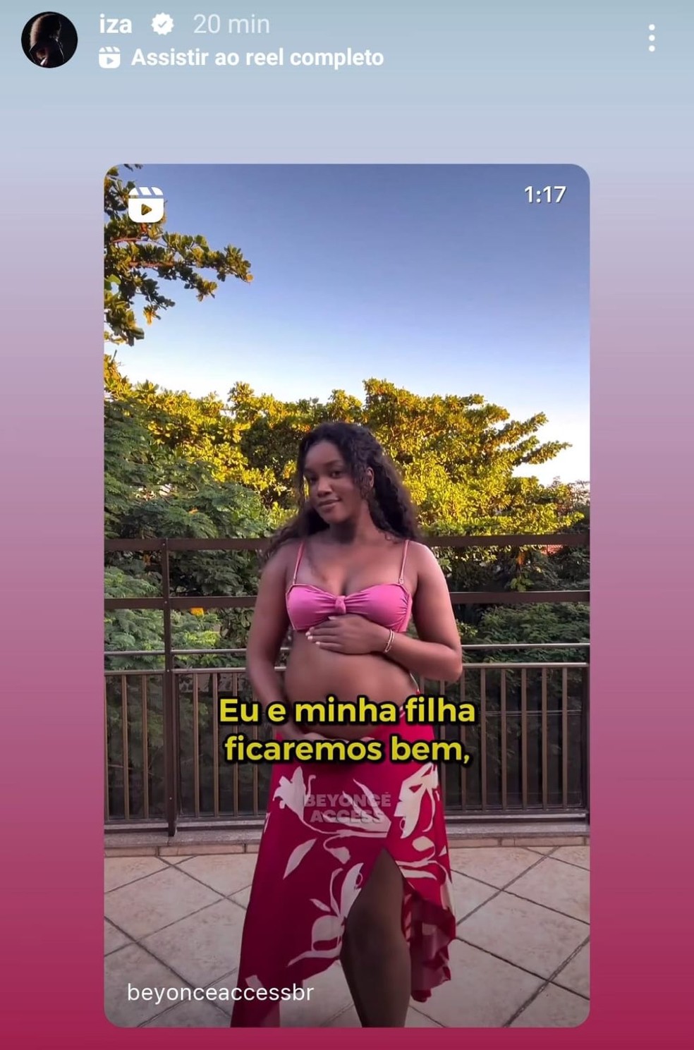 Após traição, IZA posta vídeo: 'Eu estarei bem longe. Eu e minha ficaremos bem' — Foto: Reprodução/Instagram