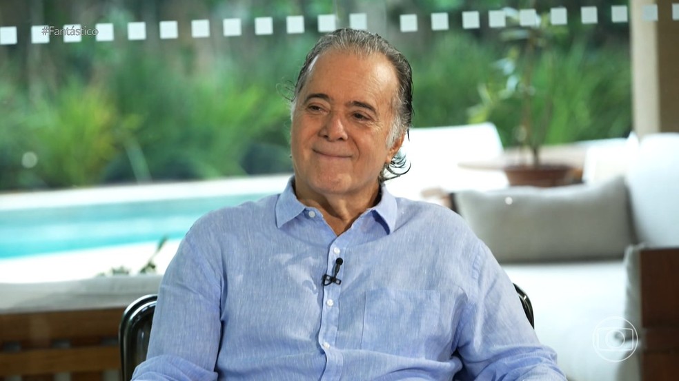 Tony Ramos em entrevista para o 'Fantástico' — Foto: Reprodução/TV Globo