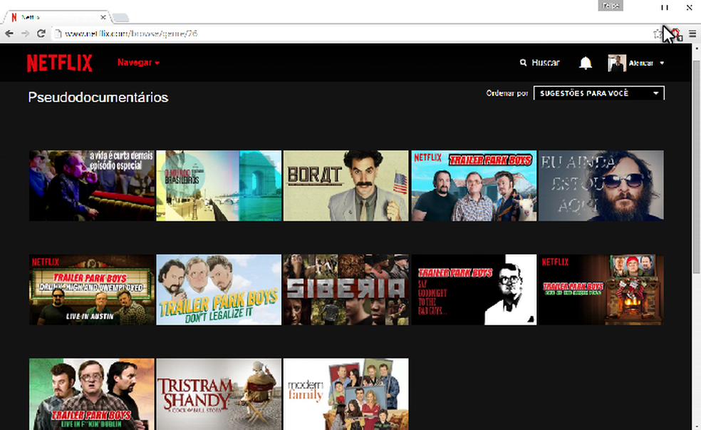 Categoria sobre Pseudocumentários na Netflix (Foto: Felipe Alencar/TechTudo) — Foto: TechTudo